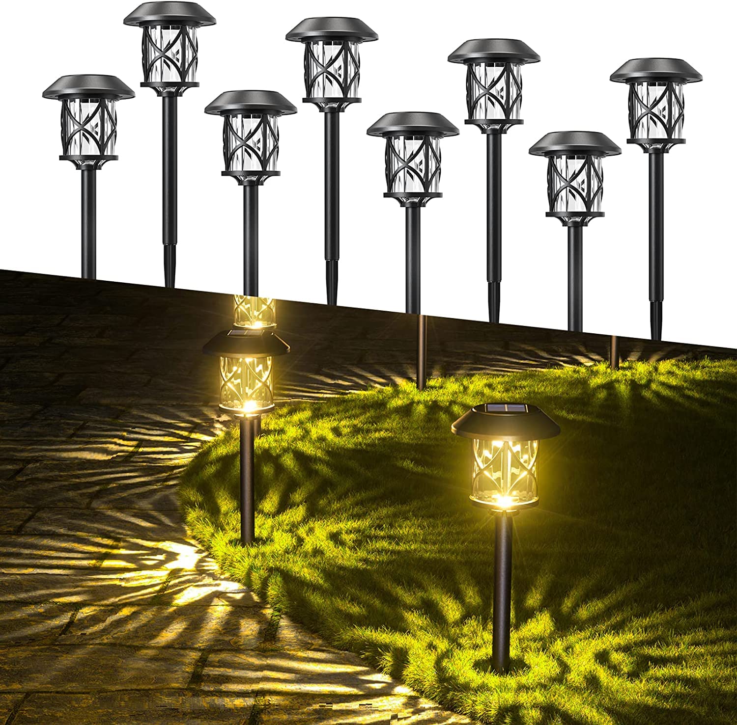 Quntis Luci Solari da Giardino LED 8 Pezzi IP65