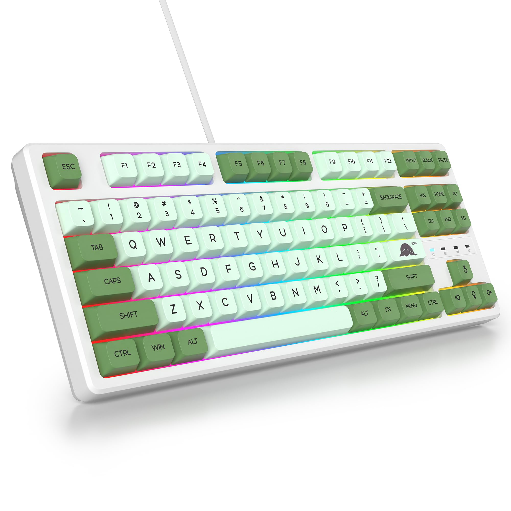 Solidee Tastiera Gaming Meccanica 80% RGB, 87 Tasti Matcha