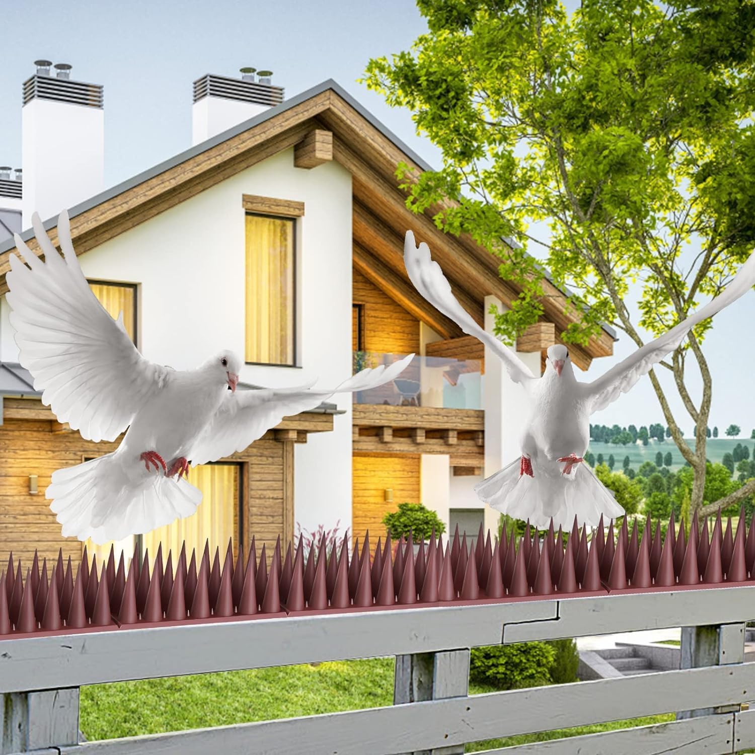 Dissuasori per Piccioni 5.7M - Plastica Marrone (20 Pezzi) - immagine 2