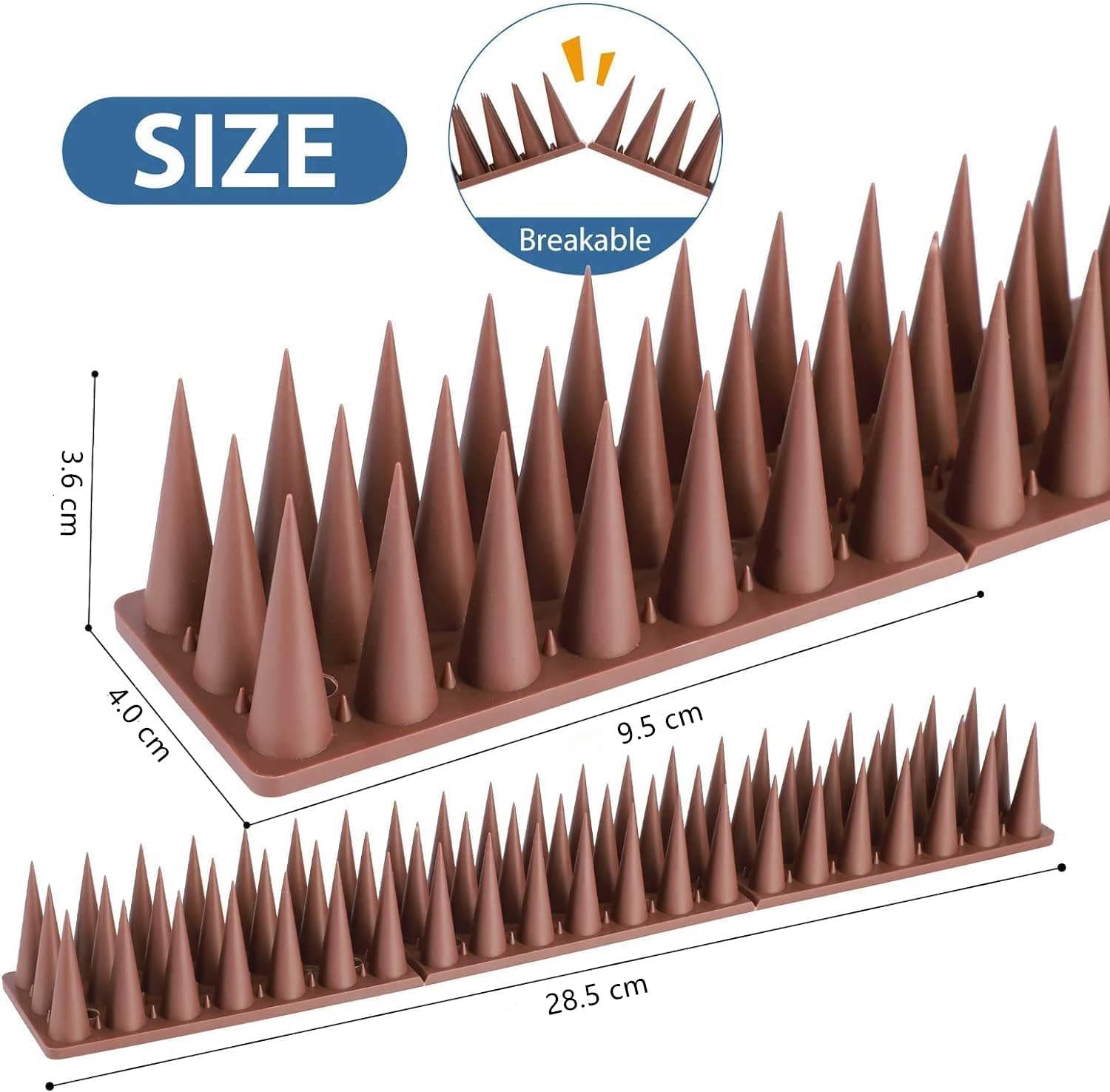 Dissuasori per Piccioni 5.7M - Plastica Marrone (20 Pezzi) - immagine 5