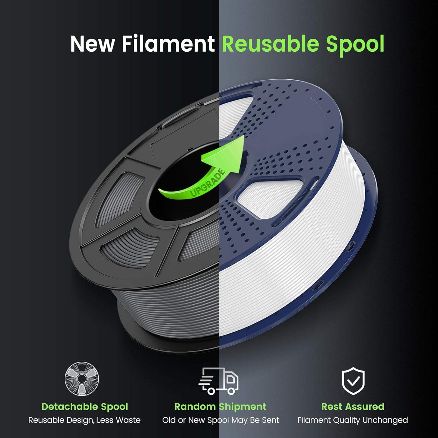 Sunlu PETG Filament 1.75 mm - Bobina 1 kg, Nero - immagine 2