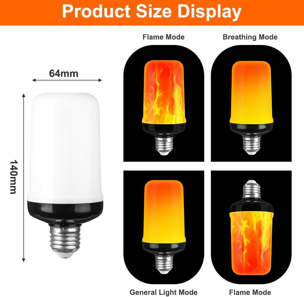 Auauy Lampadina Filamento LED Fiamma E27 3W (2pz) - immagine 2
