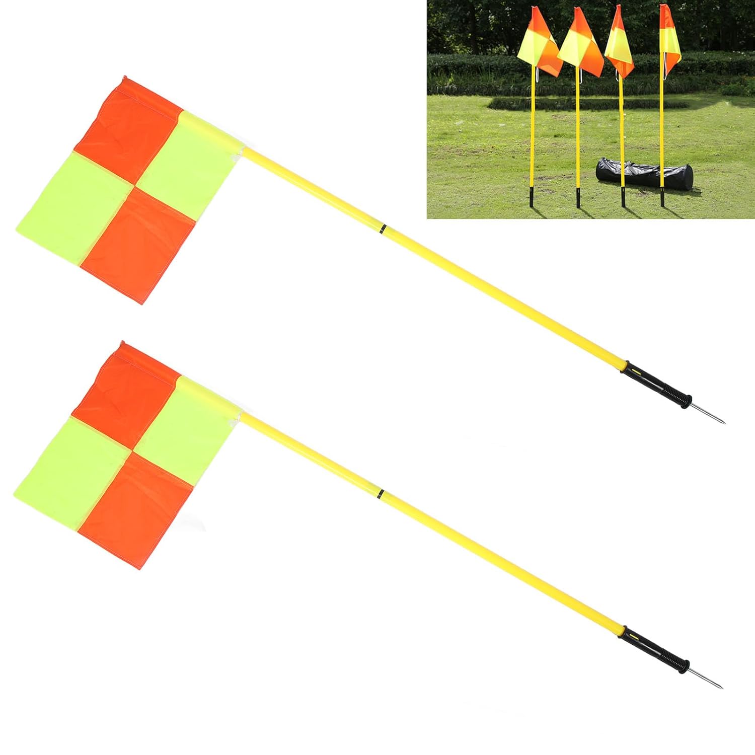 Set Bandiere da Arbitro di Calcio (4 pz) con Pali 1,5M - immagine 2