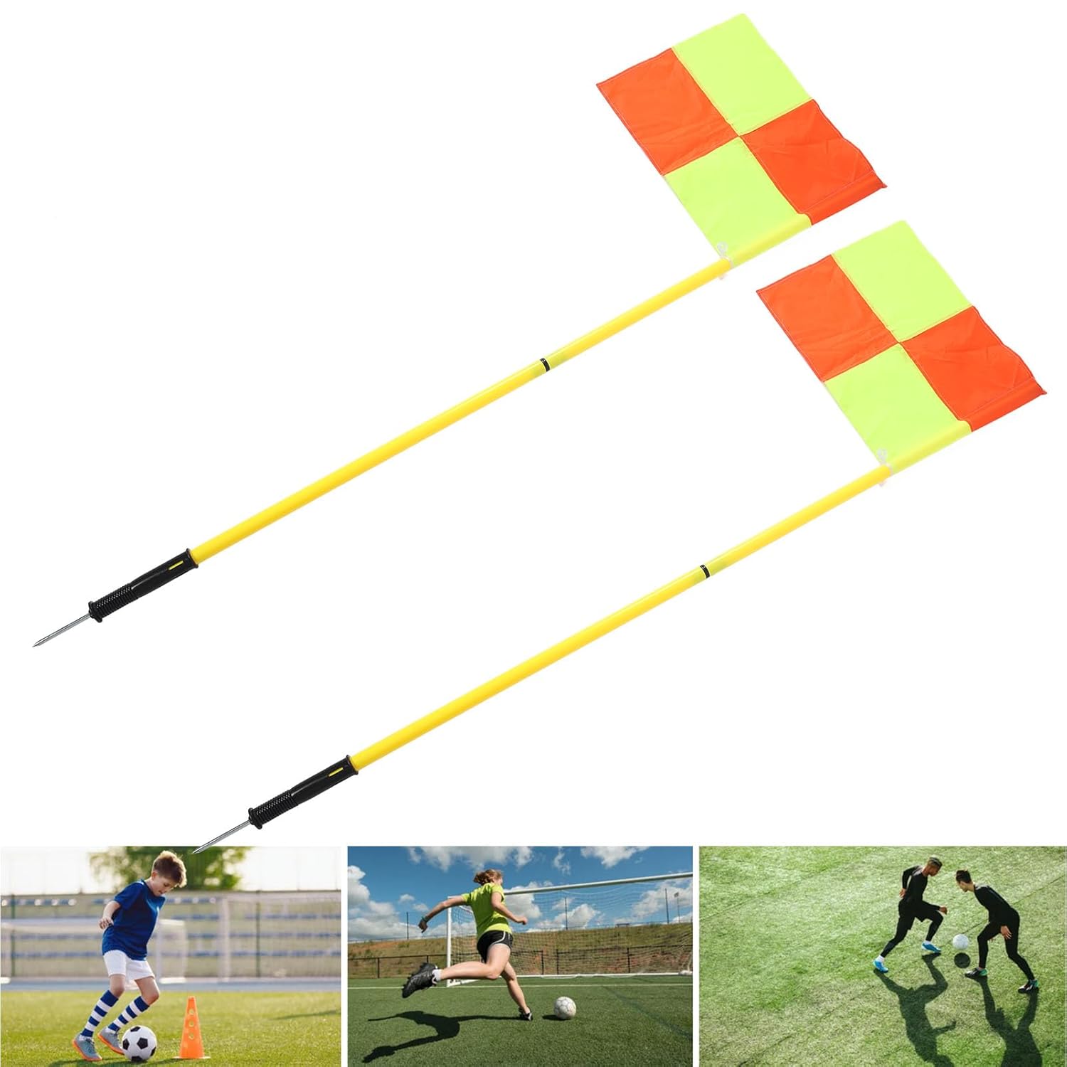Set Bandiere da Arbitro di Calcio (4 pz) con Pali 1,5M - immagine 3