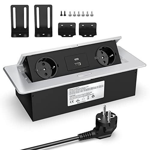 Ciabatta Multipresa da Scrivania a Scomparsa con USB C PD20W