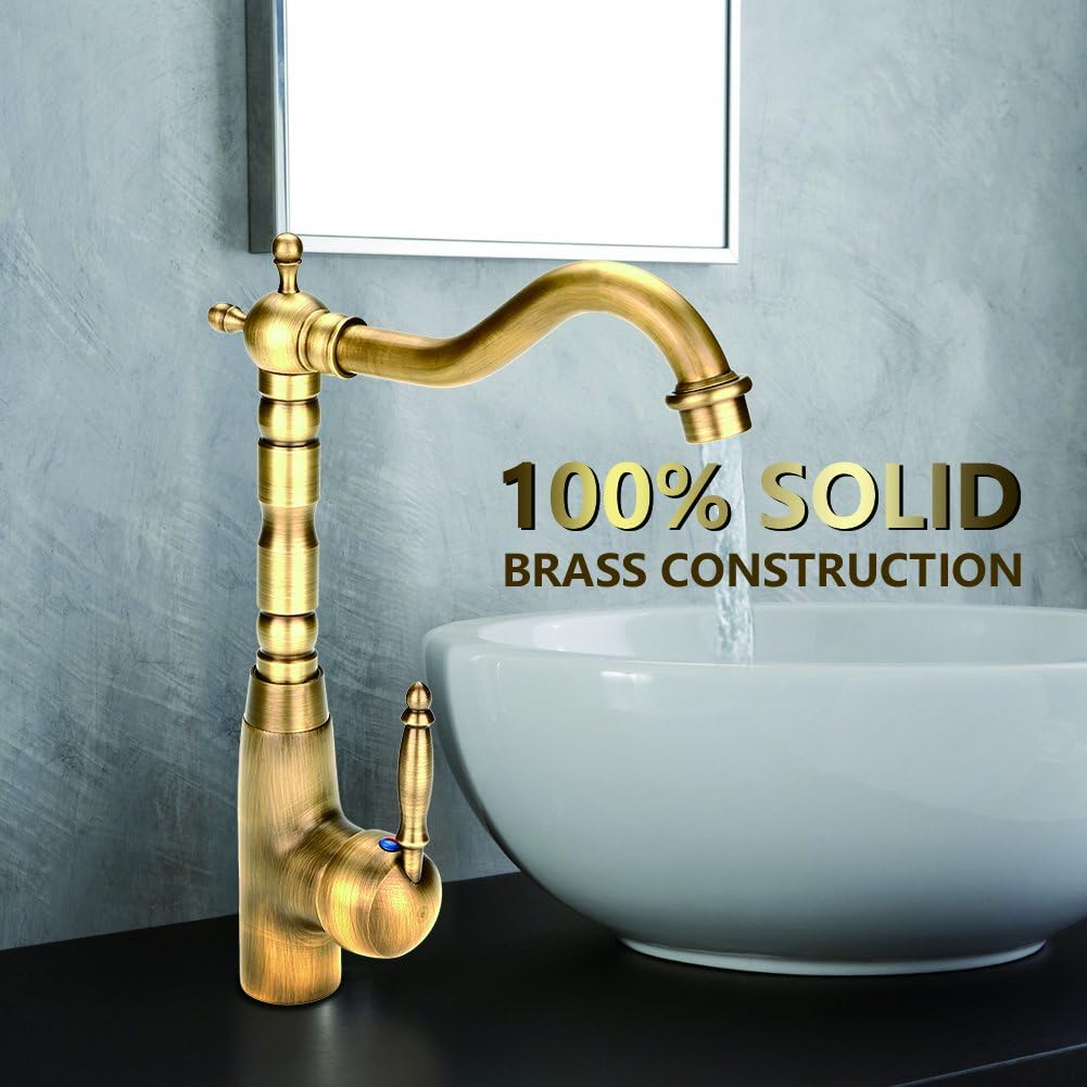 Zerodis Rubinetto Miscelatore Cucina/Bagno Oro Antico - immagine 4