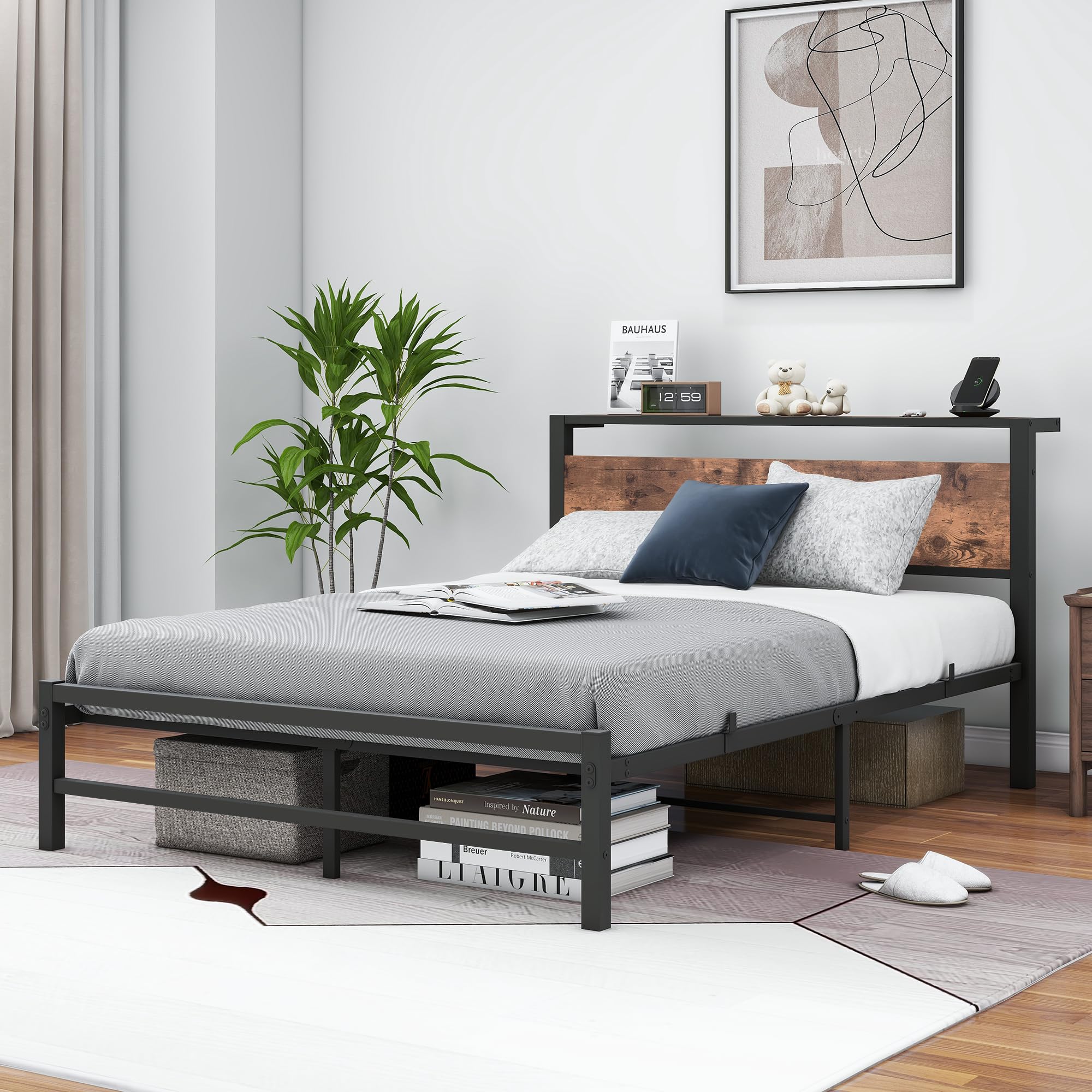 VERFARM Telaio Letto Matrimoniale 120x200cm con Testiera