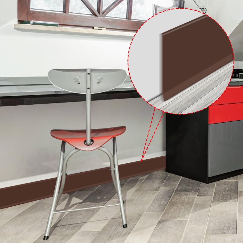 Battiscopa Adesivo in PVC Morbido 10cmx12m, Marrone Caffè - immagine 5