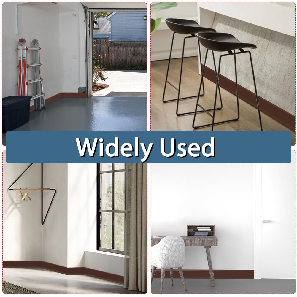 Battiscopa Adesivo in PVC Morbido 10cmx12m, Marrone Caffè - immagine 6