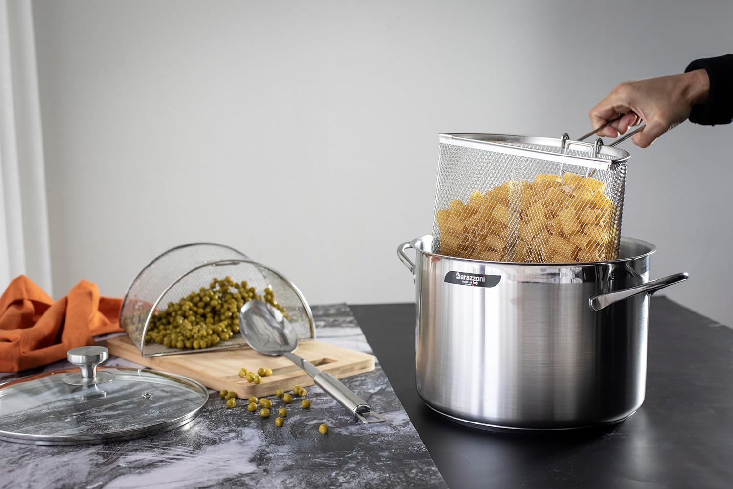 Barazzoni, Doppio Cestello per Spaghettiere, Acciaio Inox, Ø24cm - immagine 4