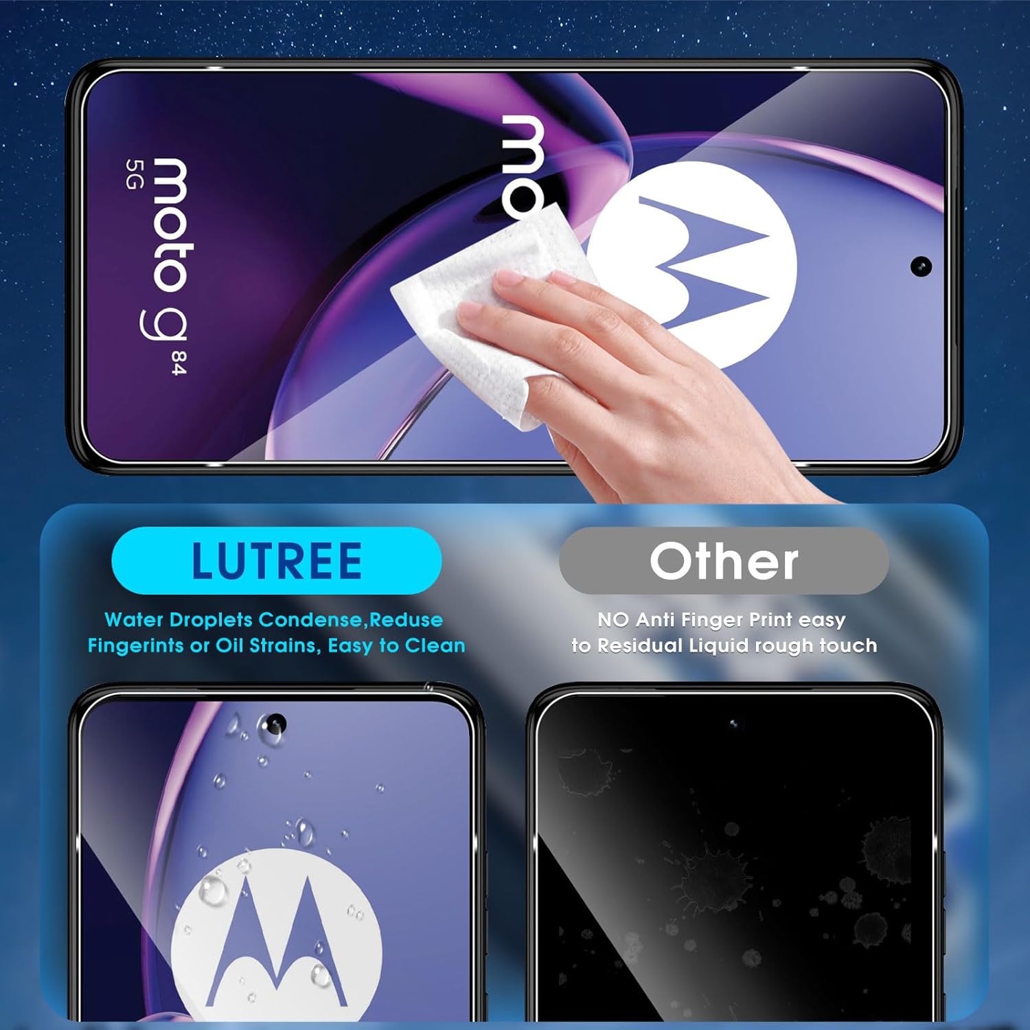 Lutree Vetro Temperato per Motorola Moto G84 5G - immagine 4