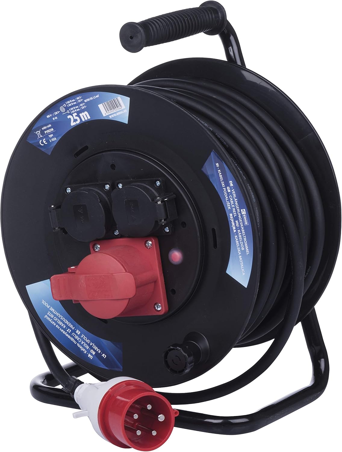 Emos Avvolgicavo CEE 25m - 3 Prese IP44 - immagine 1