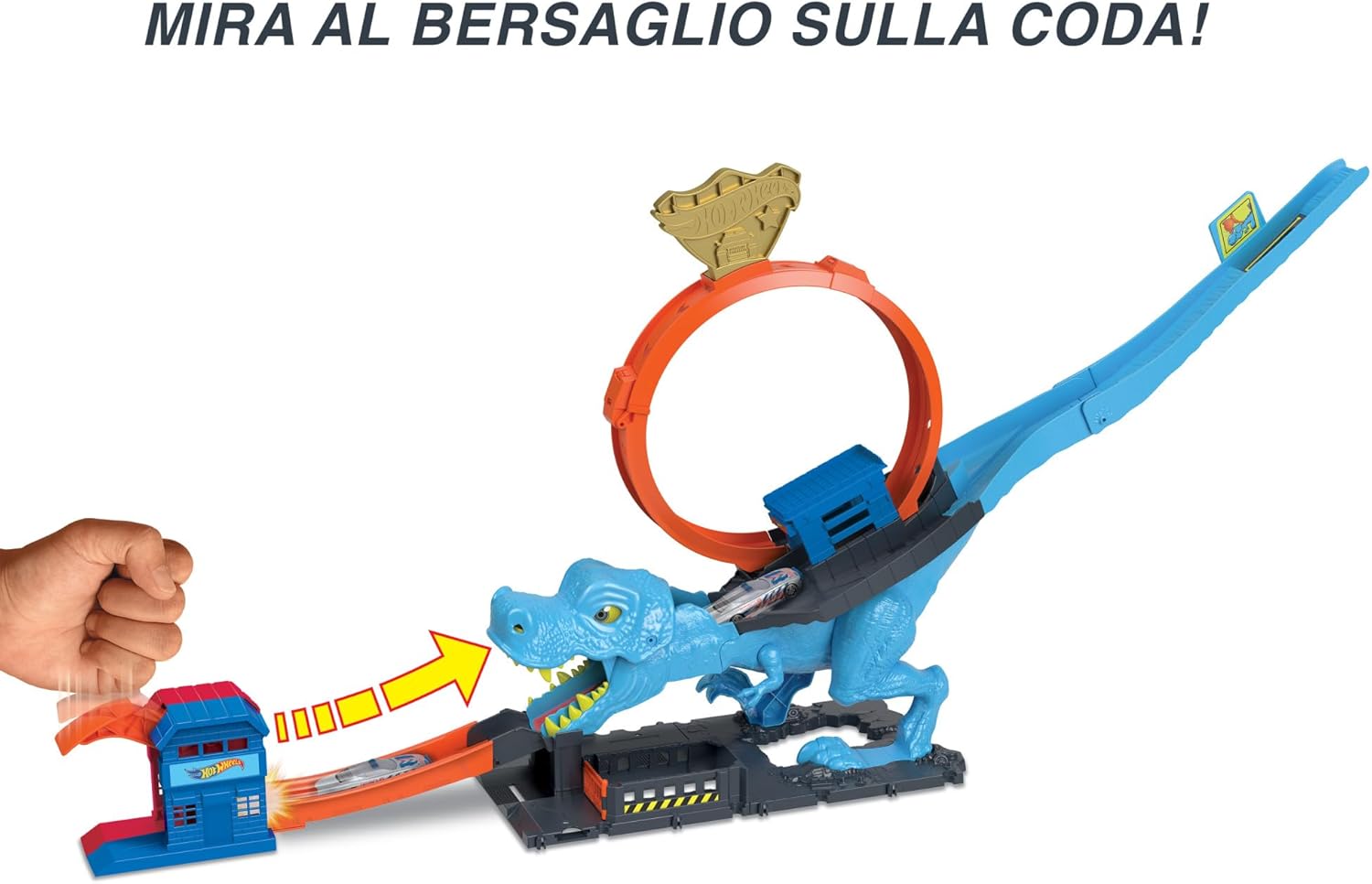 Hot Wheels City Pista con Macchinina e Mega Dinosauro - immagine 3