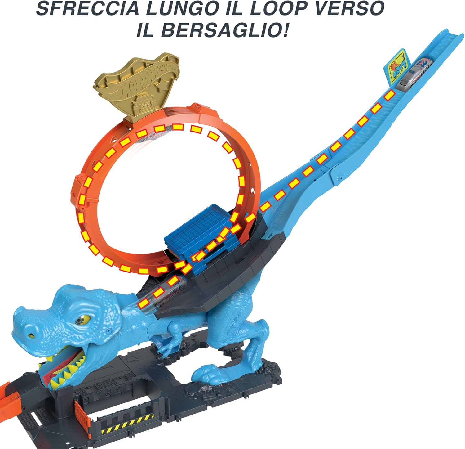 Hot Wheels City Pista con Macchinina e Mega Dinosauro - immagine 4