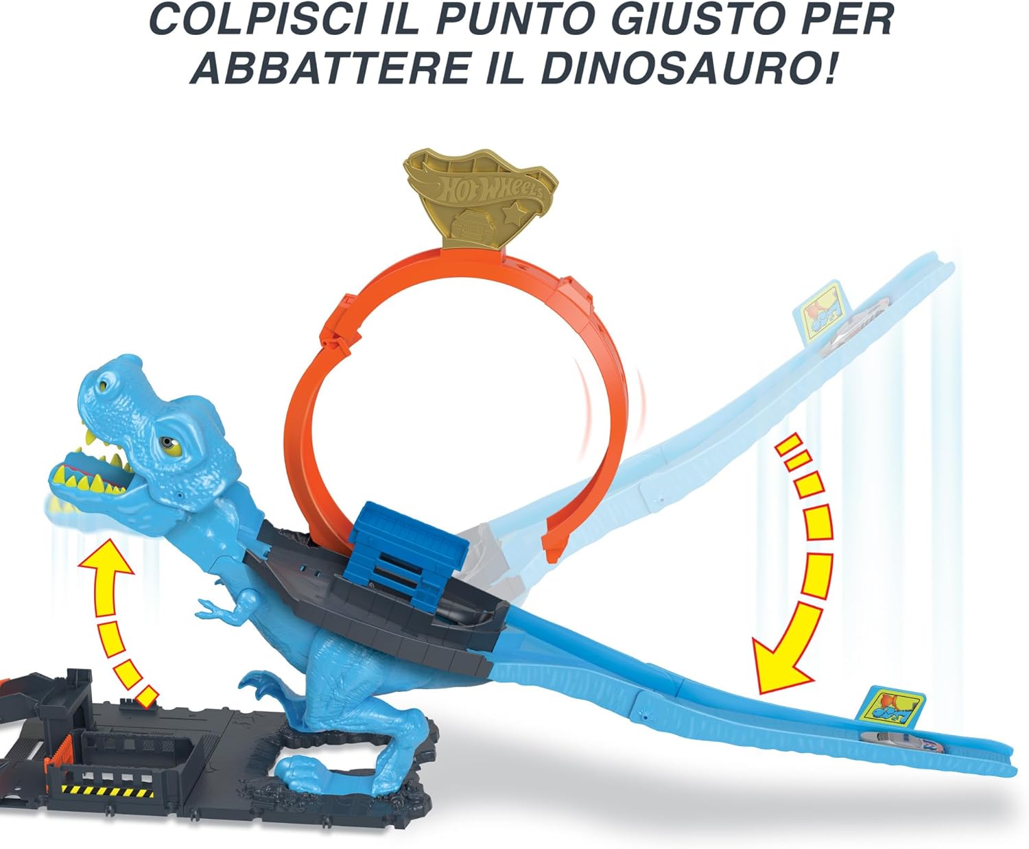 Hot Wheels City Pista con Macchinina e Mega Dinosauro - immagine 5
