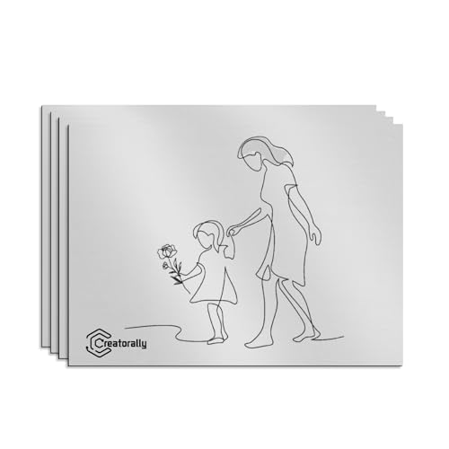 Pannelli di Plastica, Pannello Plastica ABS per Incisione Laser 30x20 cm, 4 Foglio Plactic Incisibile 1,3 mm per Fai da Te Personalizzato Cartello (Nero su Argento a Specchio)