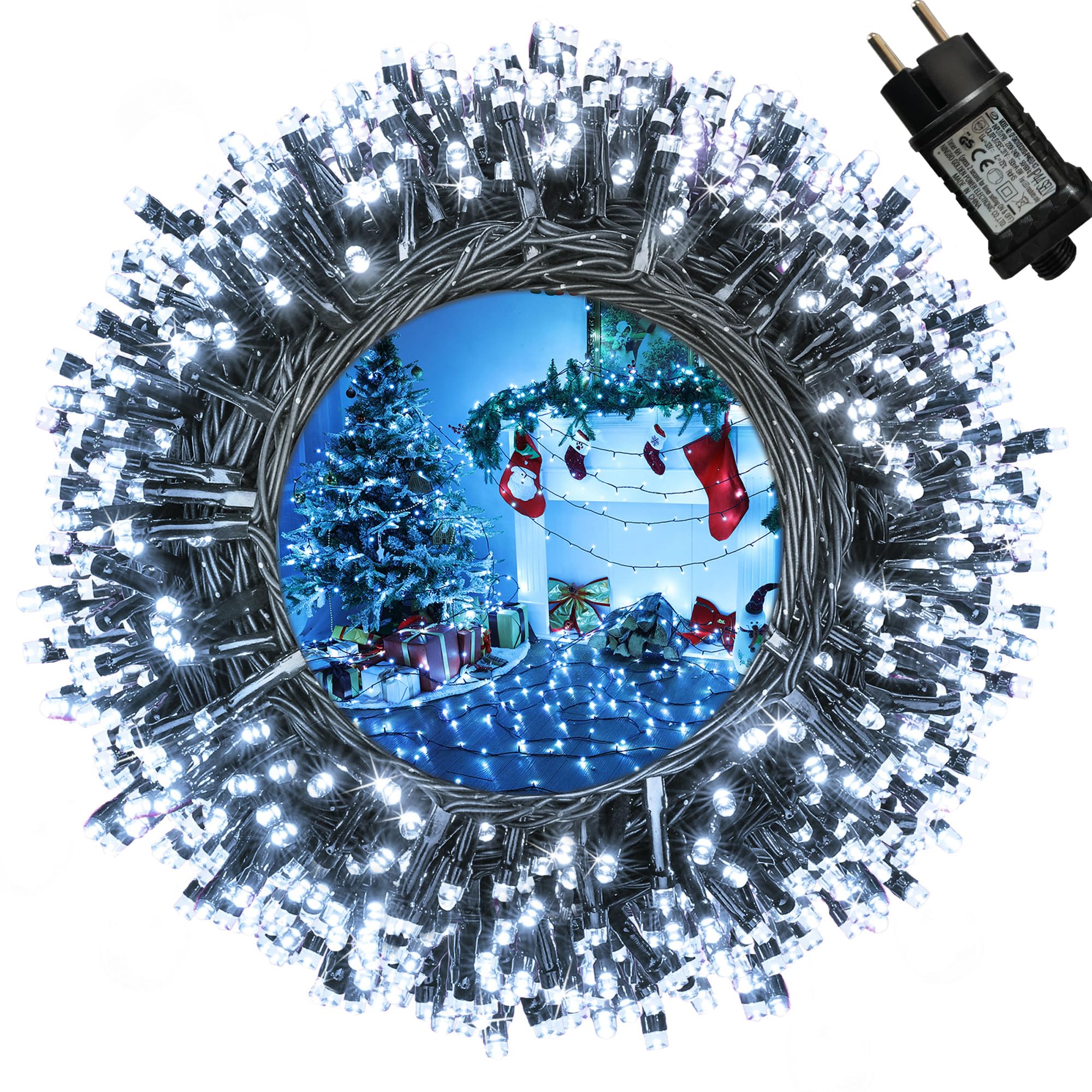 Qedertek Luci Albero di Natale 20M 200 LED, Bianco