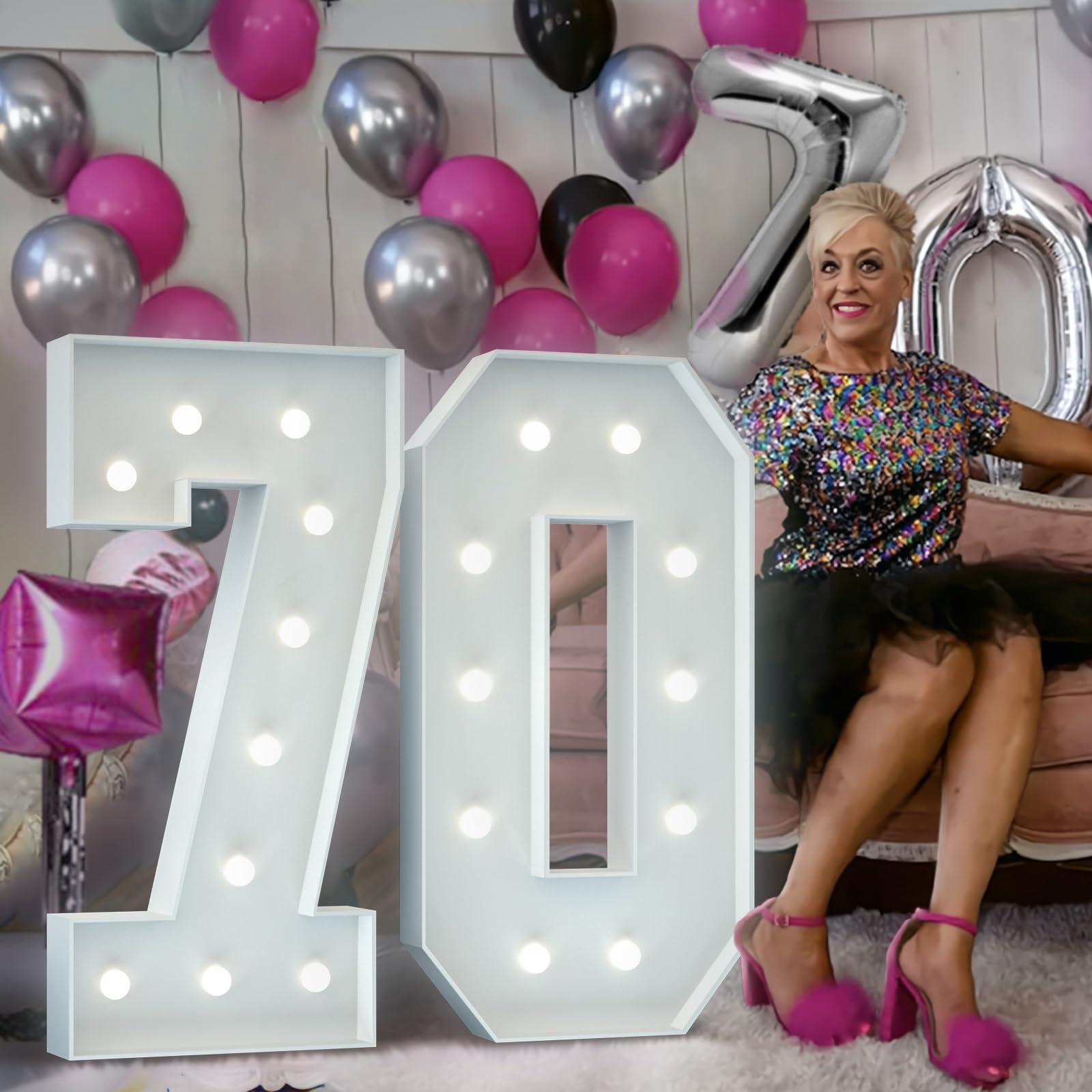 Numeri Luminosi LED Giganti 120cm - Decorazioni Compleanno