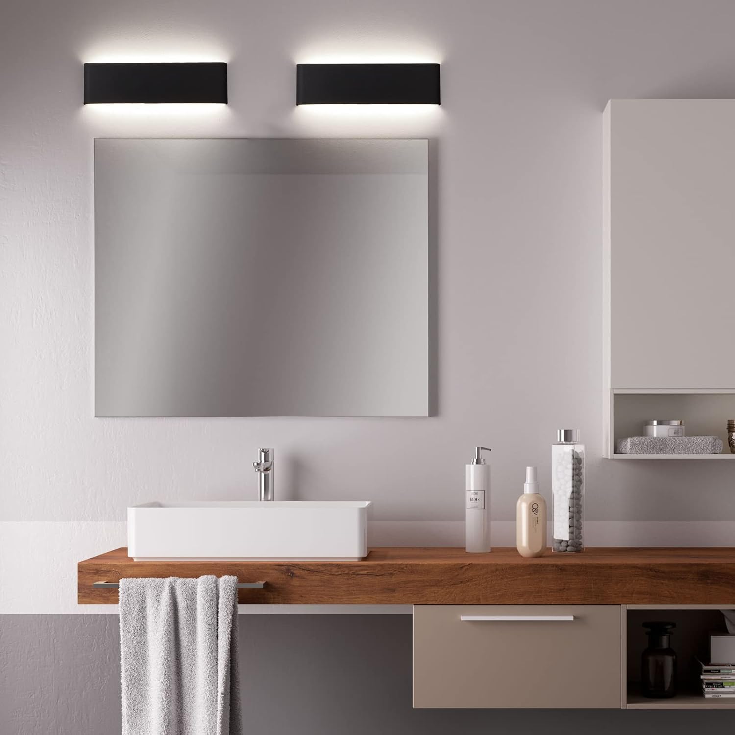 Klighten Applique da Parete Interno LED 10W 2 Pezzi, Nero - immagine 5
