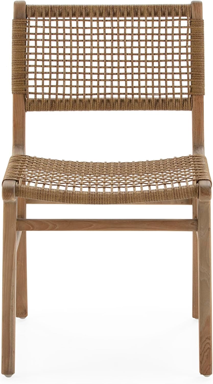 SILLA 52X52X79 MADERA TECA/CUERDA NATURAL - immagine 2