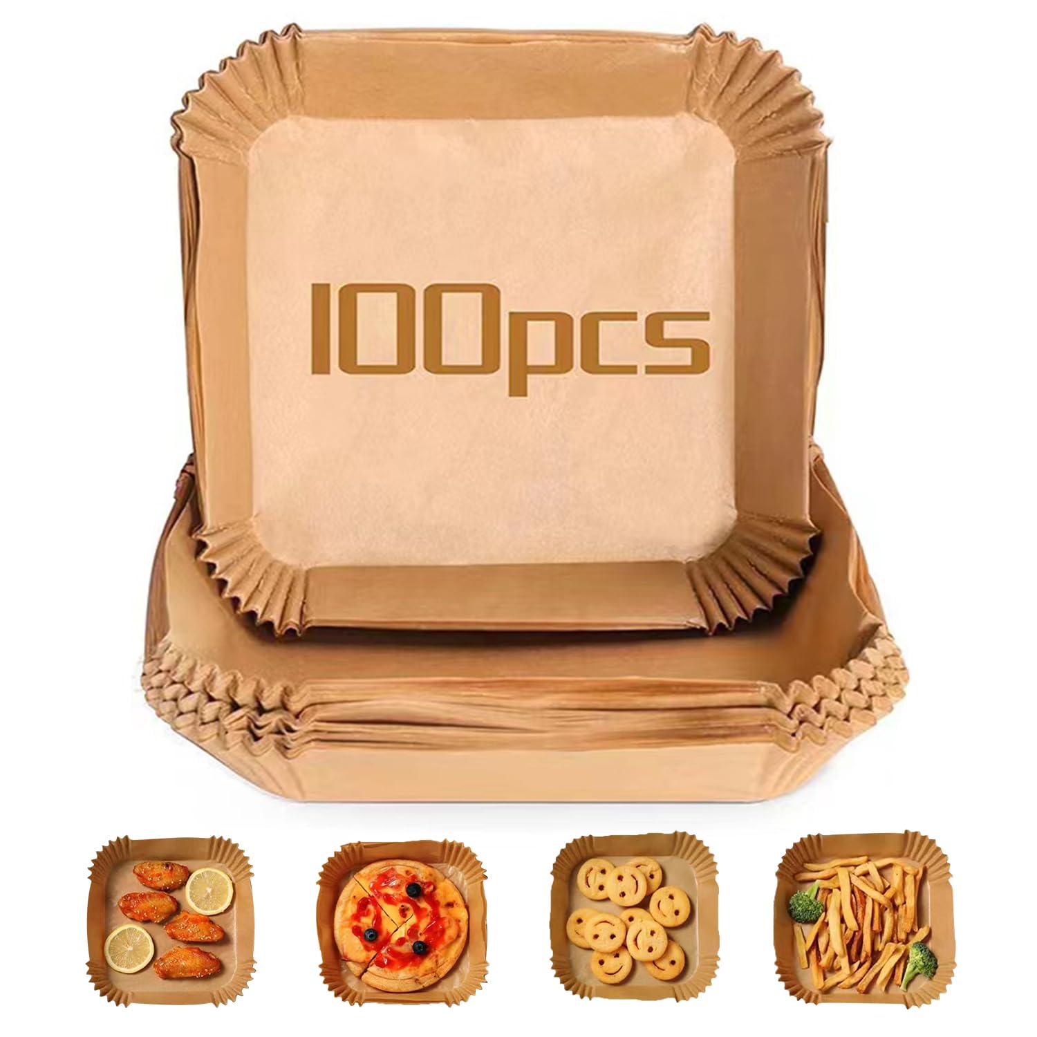 Carta Forno Friggitrice Aria 100pz Quadrate 20x20cm