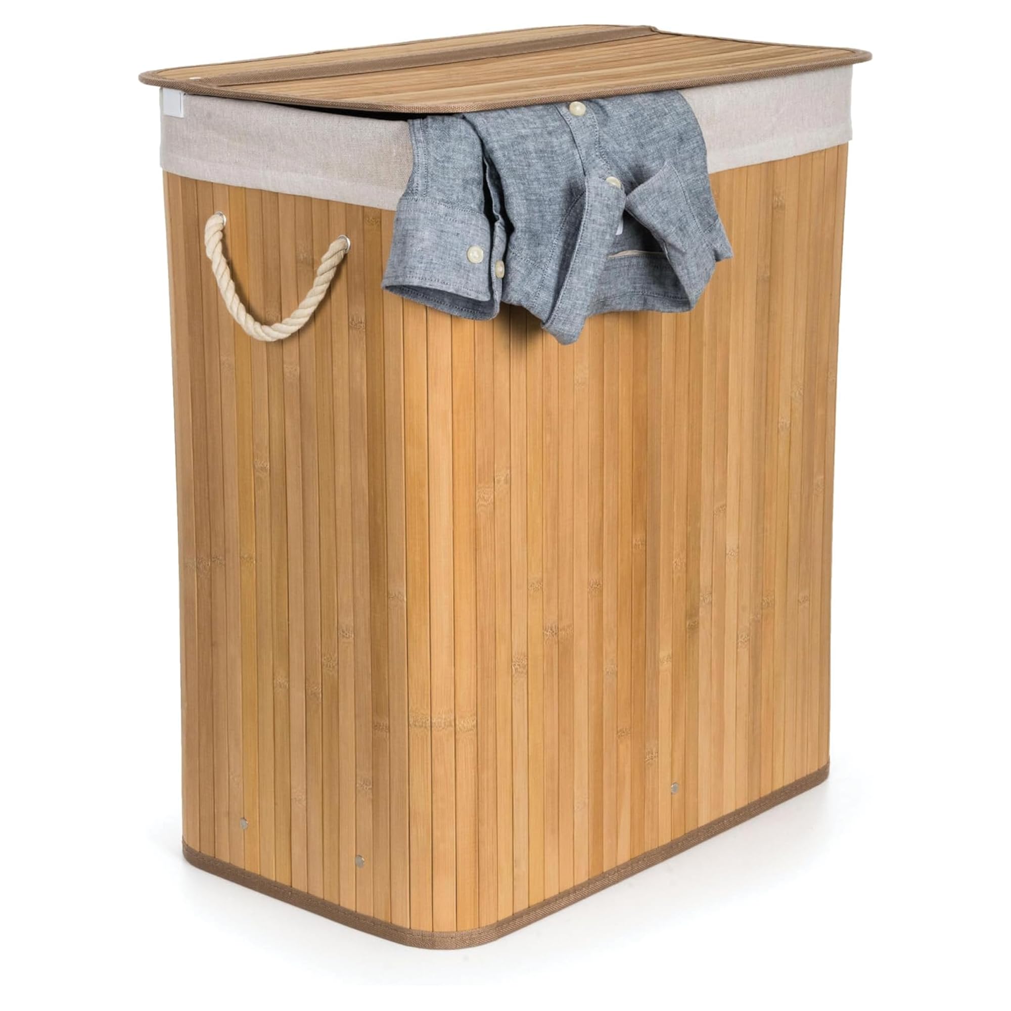 Comart - Portabiancheria Bamboo 100L 2 Scomparti