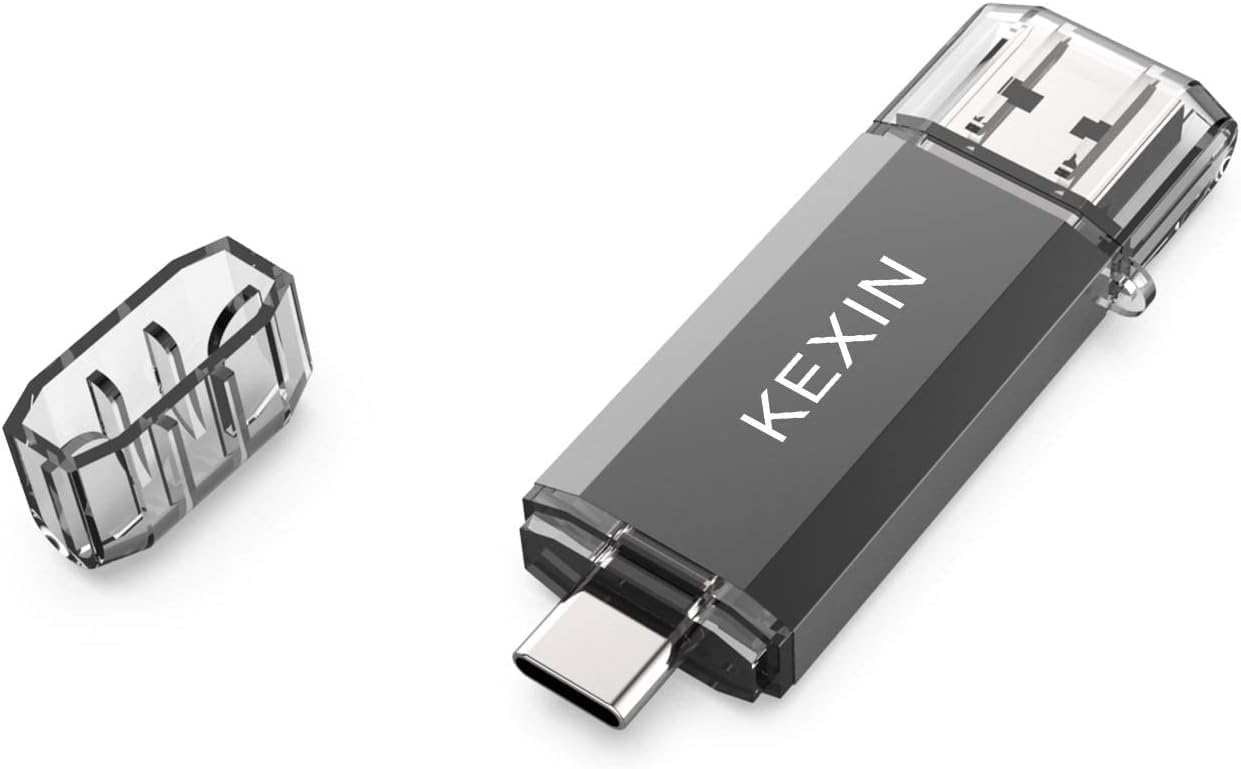 Kexin 128GB Chiavetta USB C 3.0 Dual OTG, Nera