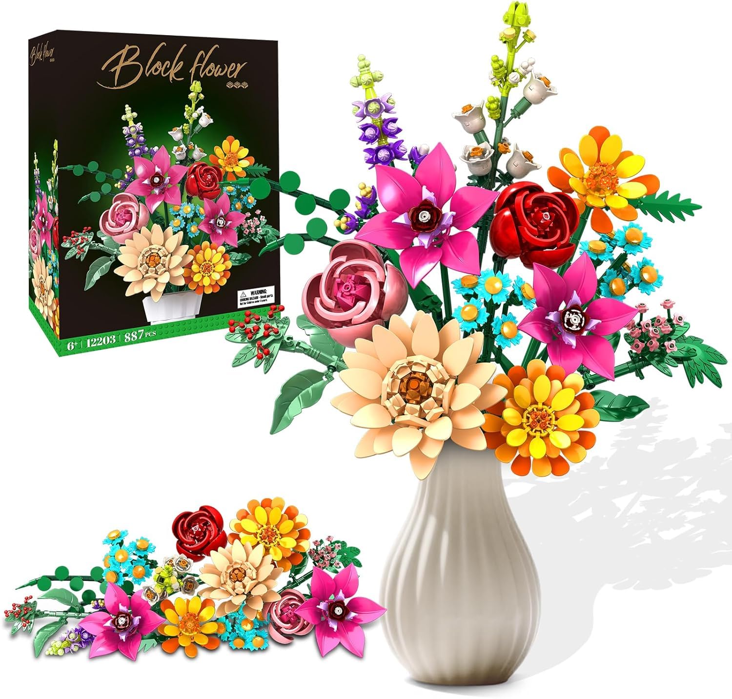 Set di Costruzione Mazzetto Fiori (891 pezzi)