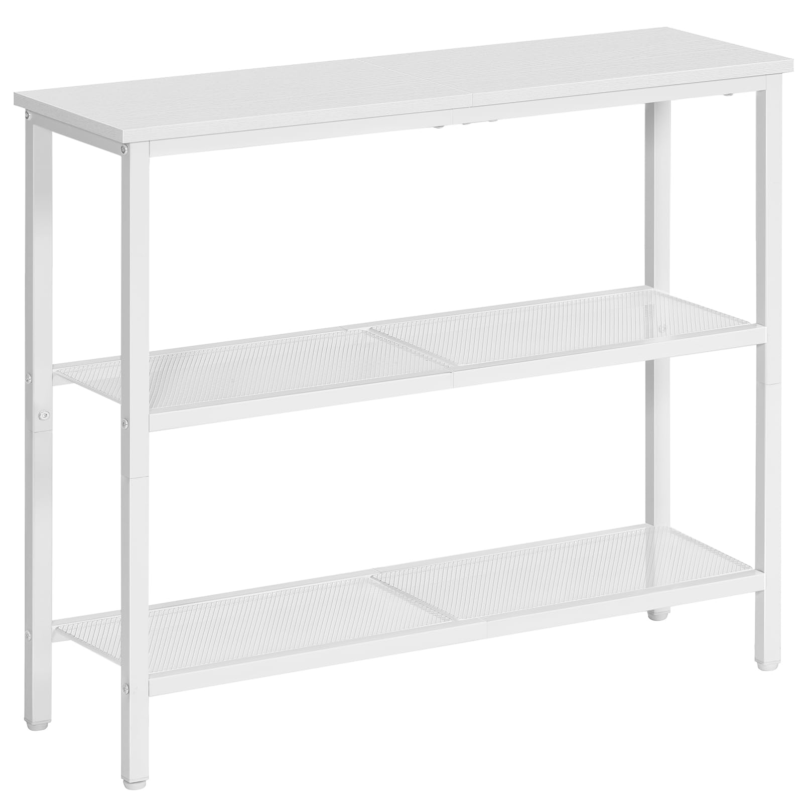 Hoobro Tavolo Console con 2 Ripiani Rete Metallica