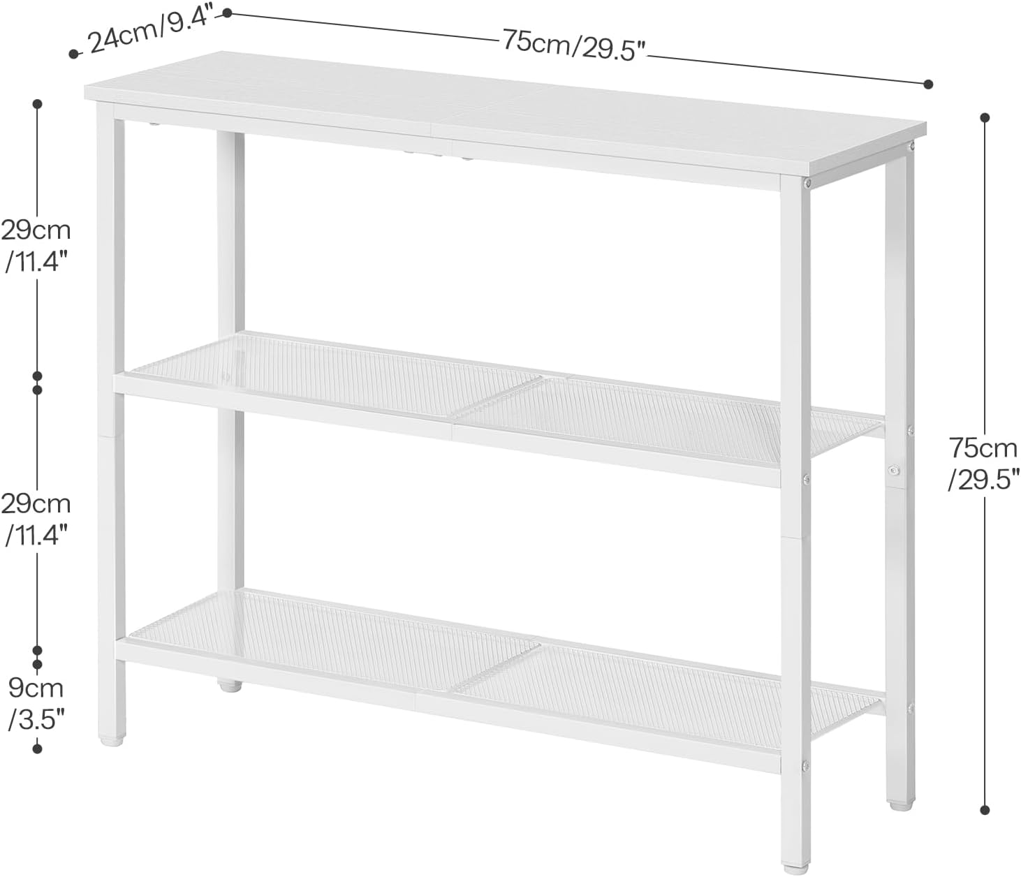 Hoobro Tavolo Console con 2 Ripiani Rete Metallica - immagine 3