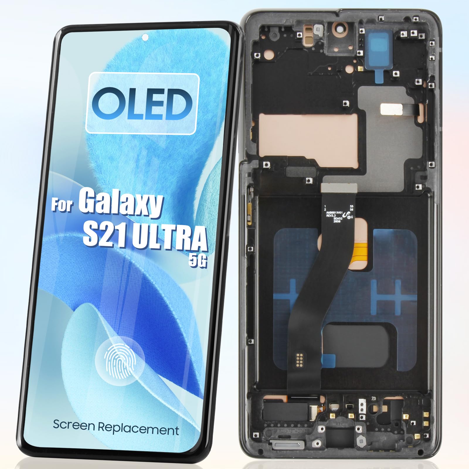 ARSSLY OLED per Samsung S21 Ultra 5G - Schermo LCD, Nero