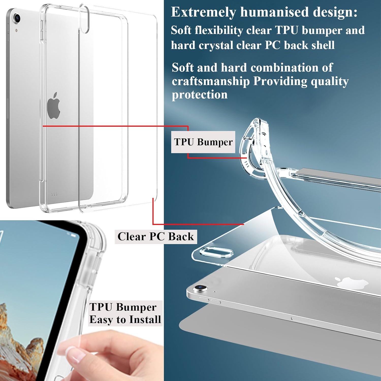 Custodia per iPad 11" (2025)/10.9" (2022) Antiurto, Grigio Argento - immagine 3