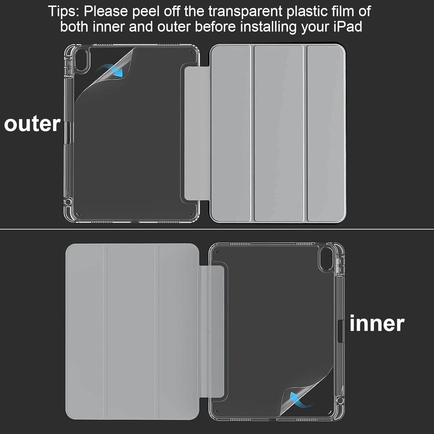 Custodia per iPad 11" (2025)/10.9" (2022) Antiurto, Grigio Argento - immagine 6