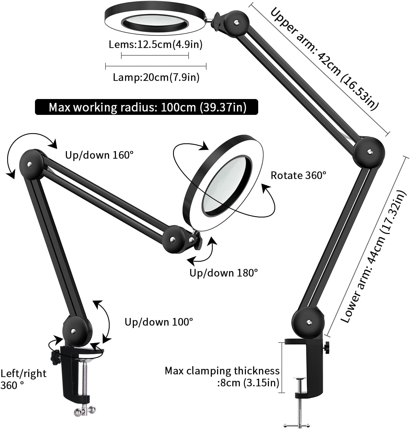 Beyamz - Lampada d'Ingrandimento a LED 5 Diottrie - immagine 2