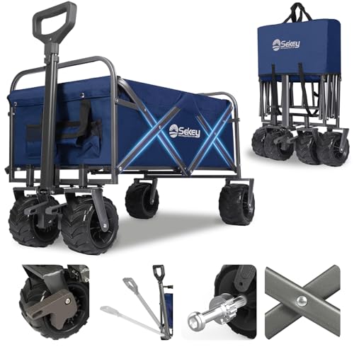 Sekey Carrello Spiaggia Pieghevole Offroad 200KG, Blu