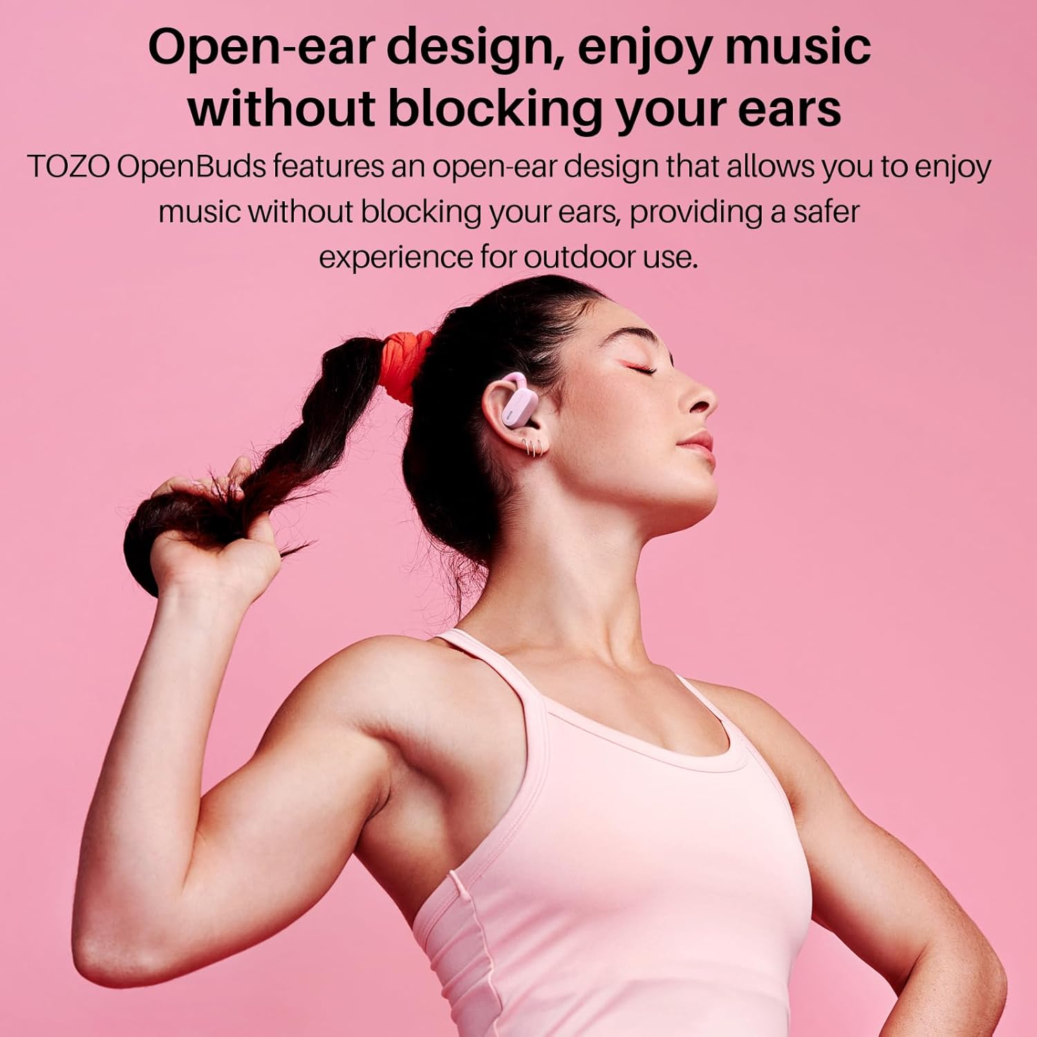 Tozo O2 Cuffie Bluetooth Sport Multipoint 10.5g, Rosa - immagine 3