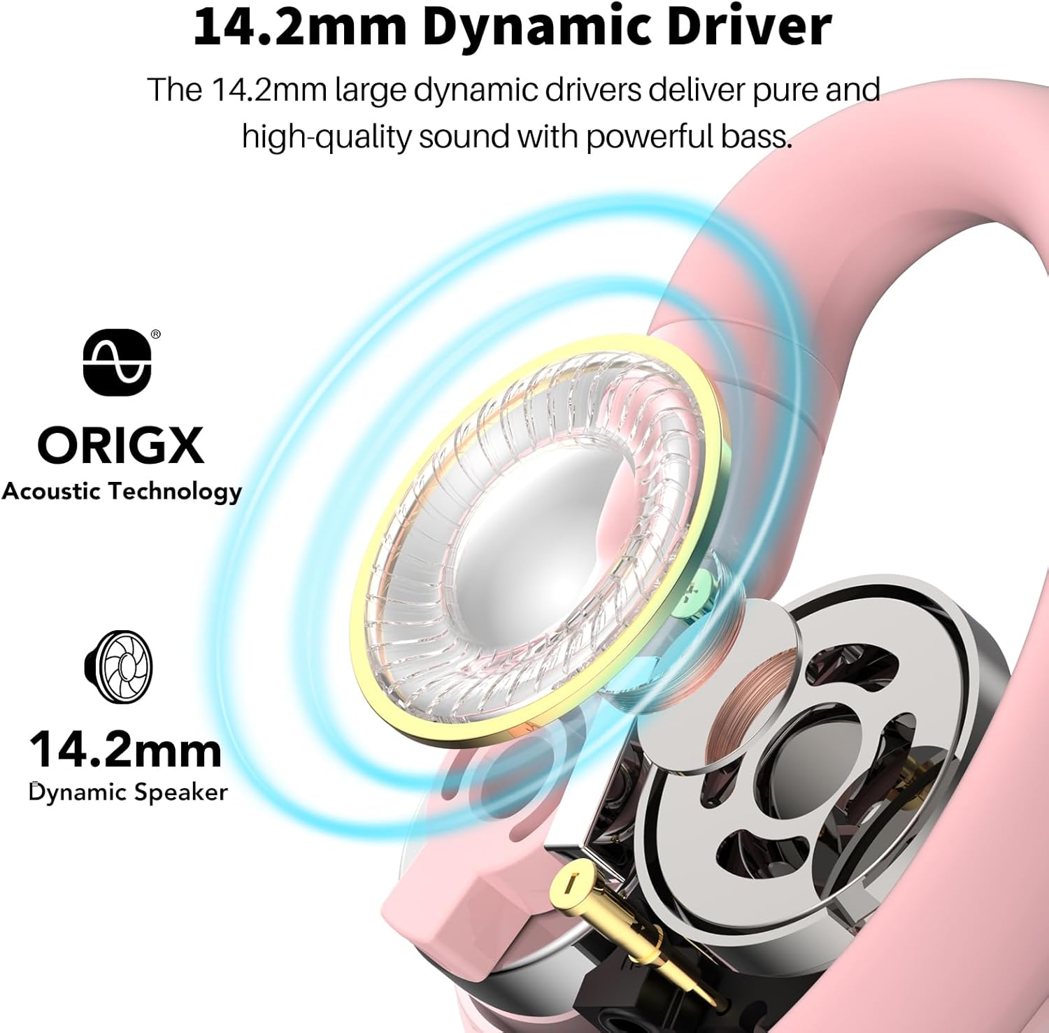 Tozo O2 Cuffie Bluetooth Sport Multipoint 10.5g, Rosa - immagine 4