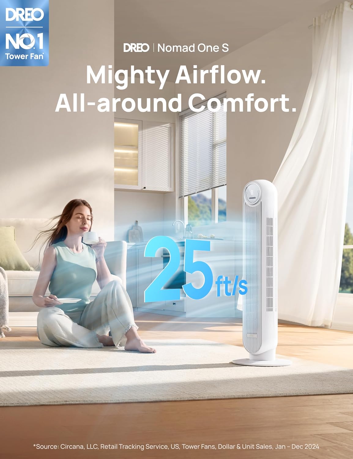 Dreo Ventilatore a Torre Smart Silenzioso 7.6 m/s - immagine 2