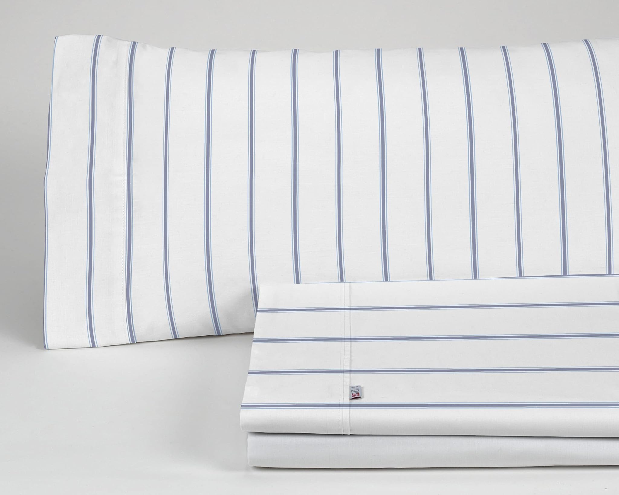 Juego de sábanas de algodón Rita color azul. Cama de 150 (2 alm) cm. 4 piezas