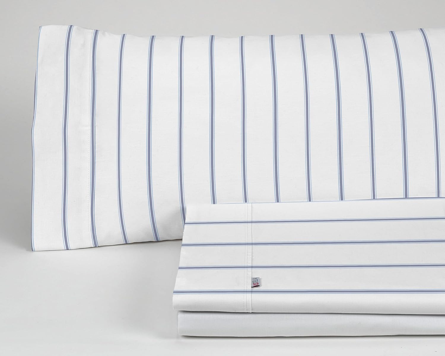 Juego de sábanas de algodón Rita color azul. Cama de 150 (2 alm) cm. 4 piezas - immagine 1