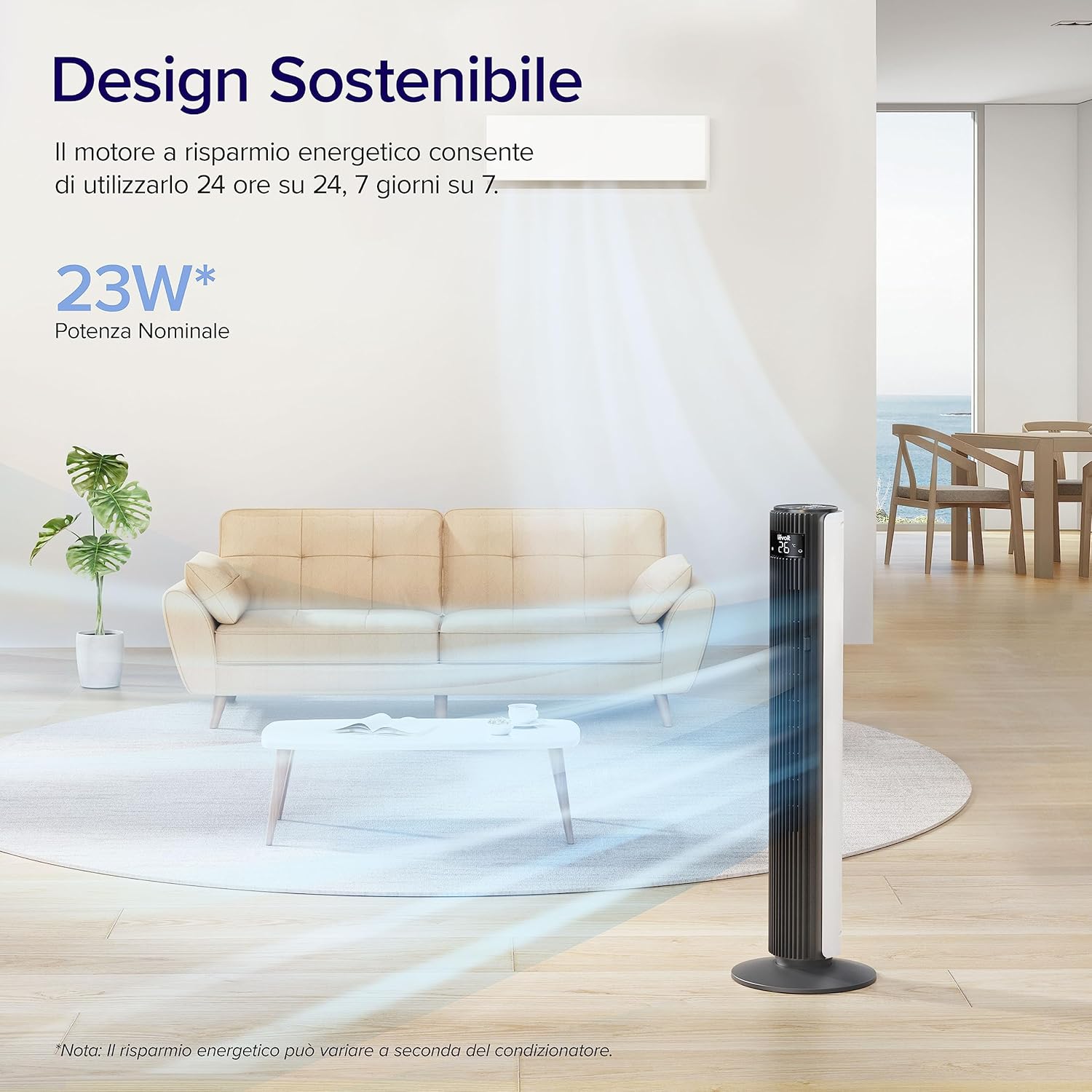 Levoit Ventilatore a Torre 108cm Silenzioso e Potente - immagine 5