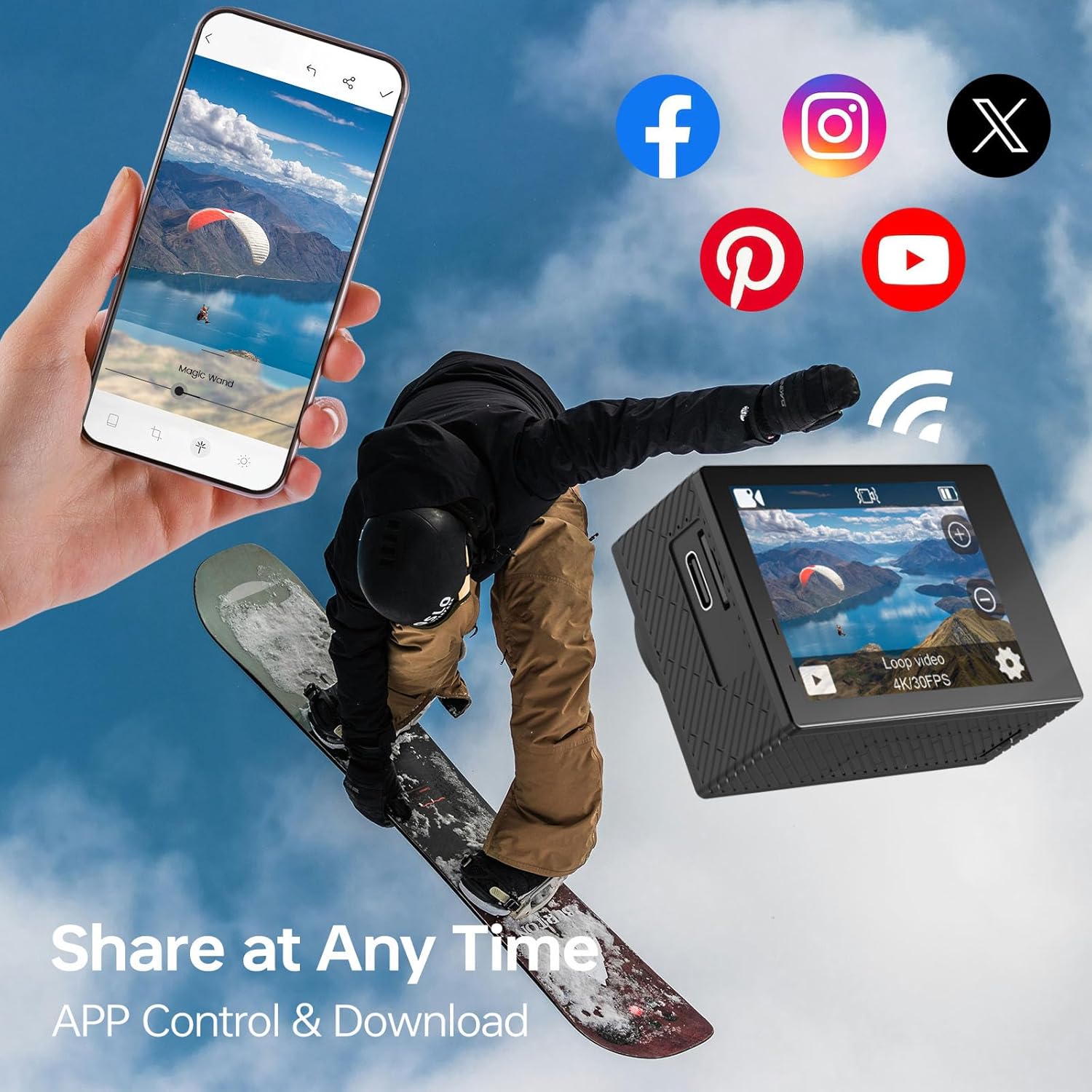 Speed 10 Action Cam 5K30FPS 30MP 40M Impermeabile - immagine 6