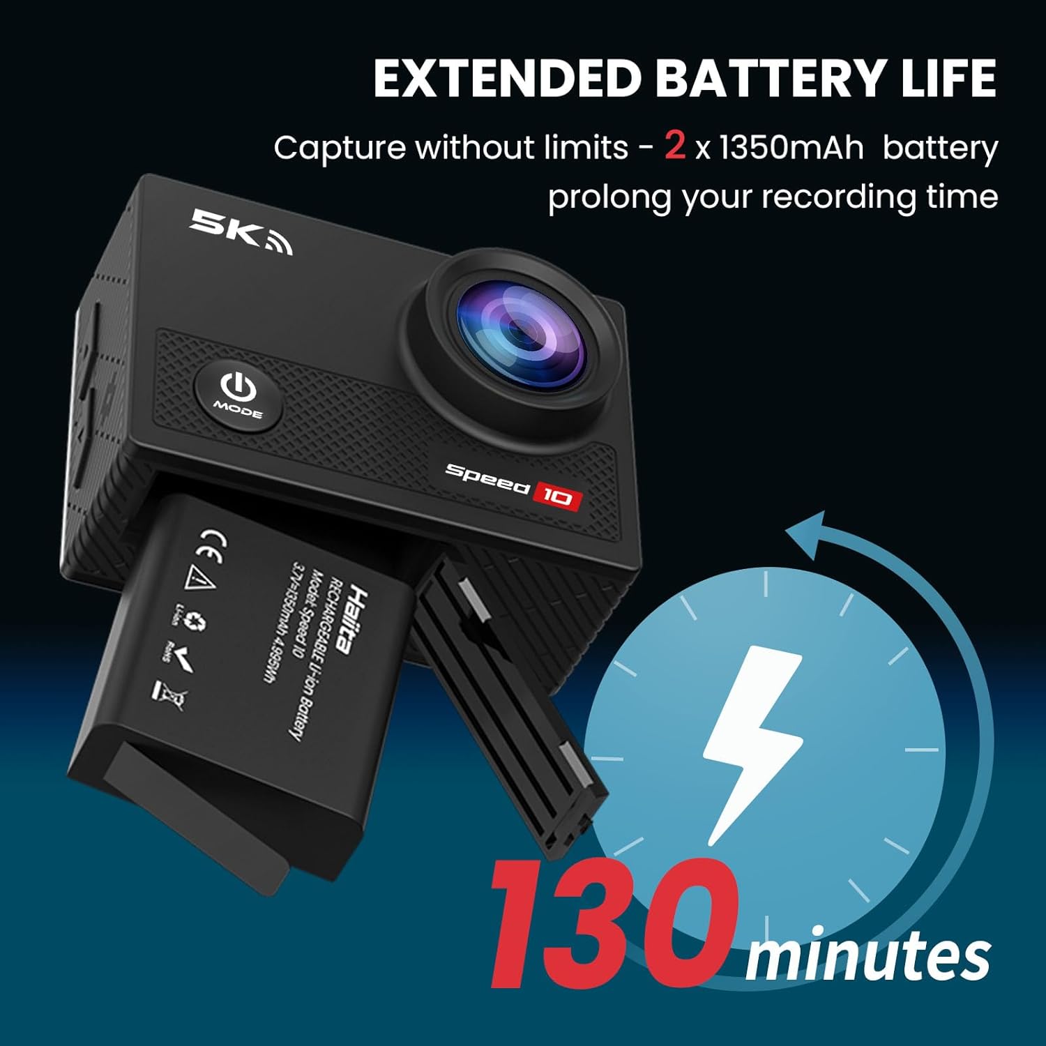 Speed 10 Action Cam 5K30FPS 30MP 40M Impermeabile - immagine 7