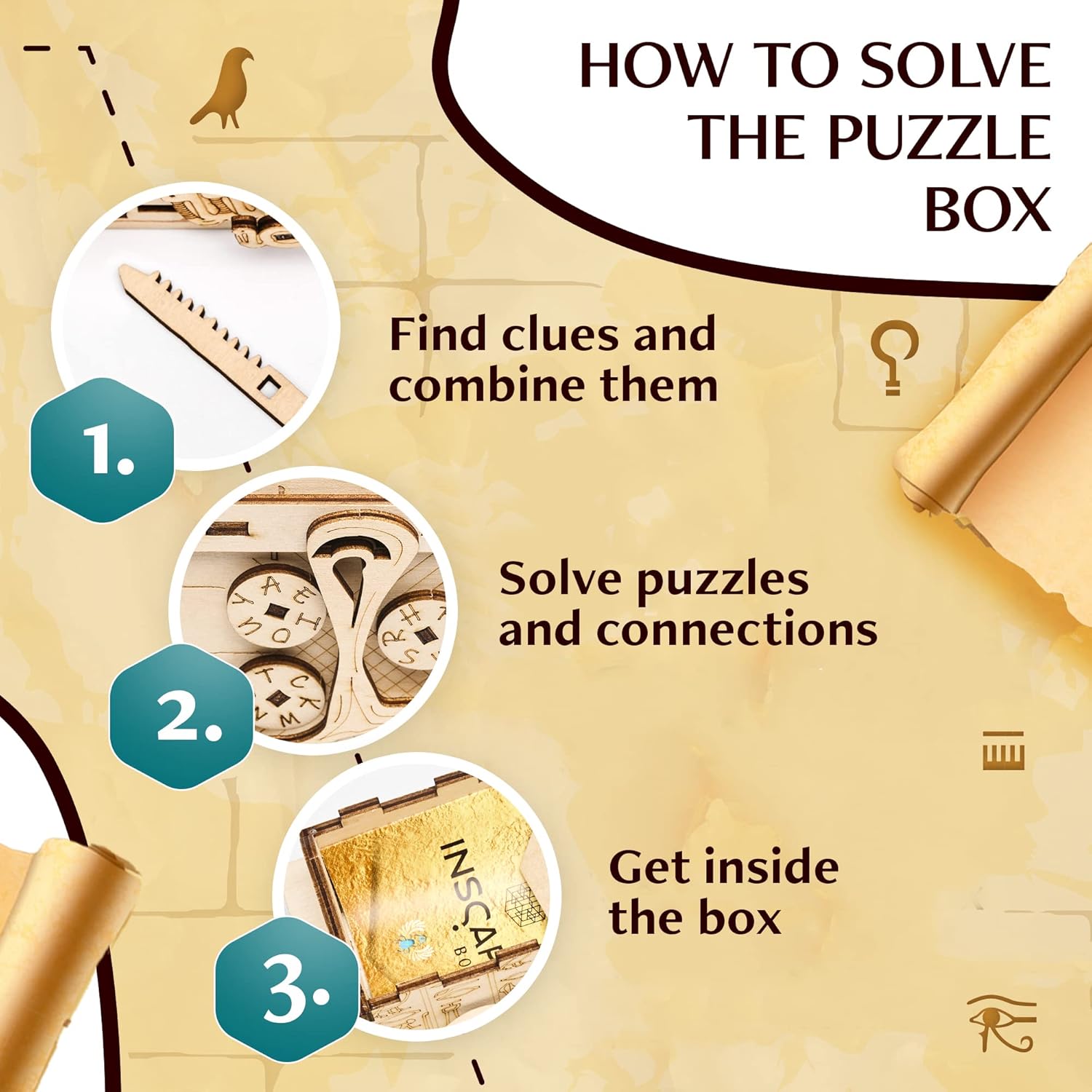 Inscape Pharaoh's Secret - Scatola Puzzle in Legno 3D - immagine 3