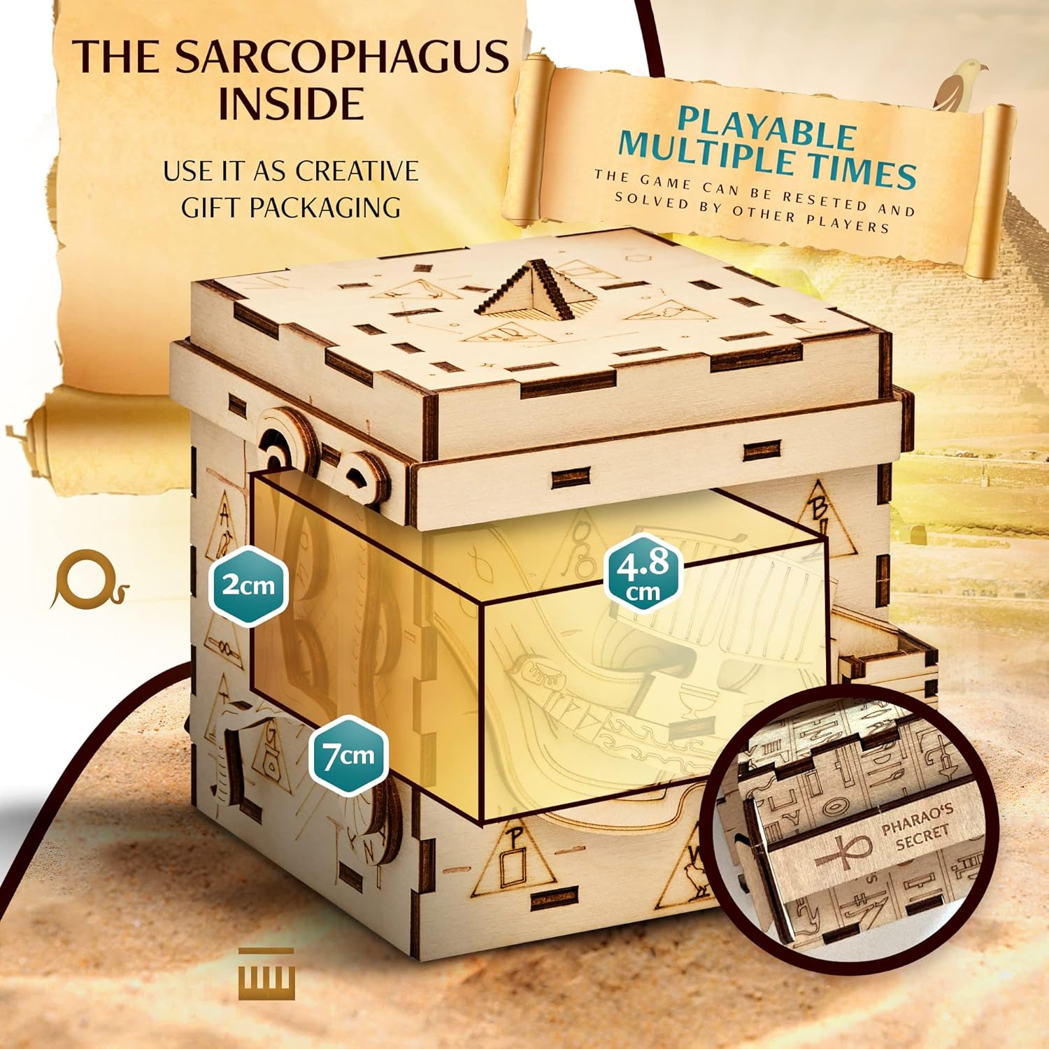 Inscape Pharaoh's Secret - Scatola Puzzle in Legno 3D - immagine 5