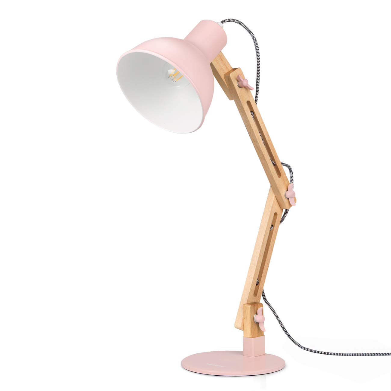 tomons Lampada da Lettura Design Legno Classico, Rosa