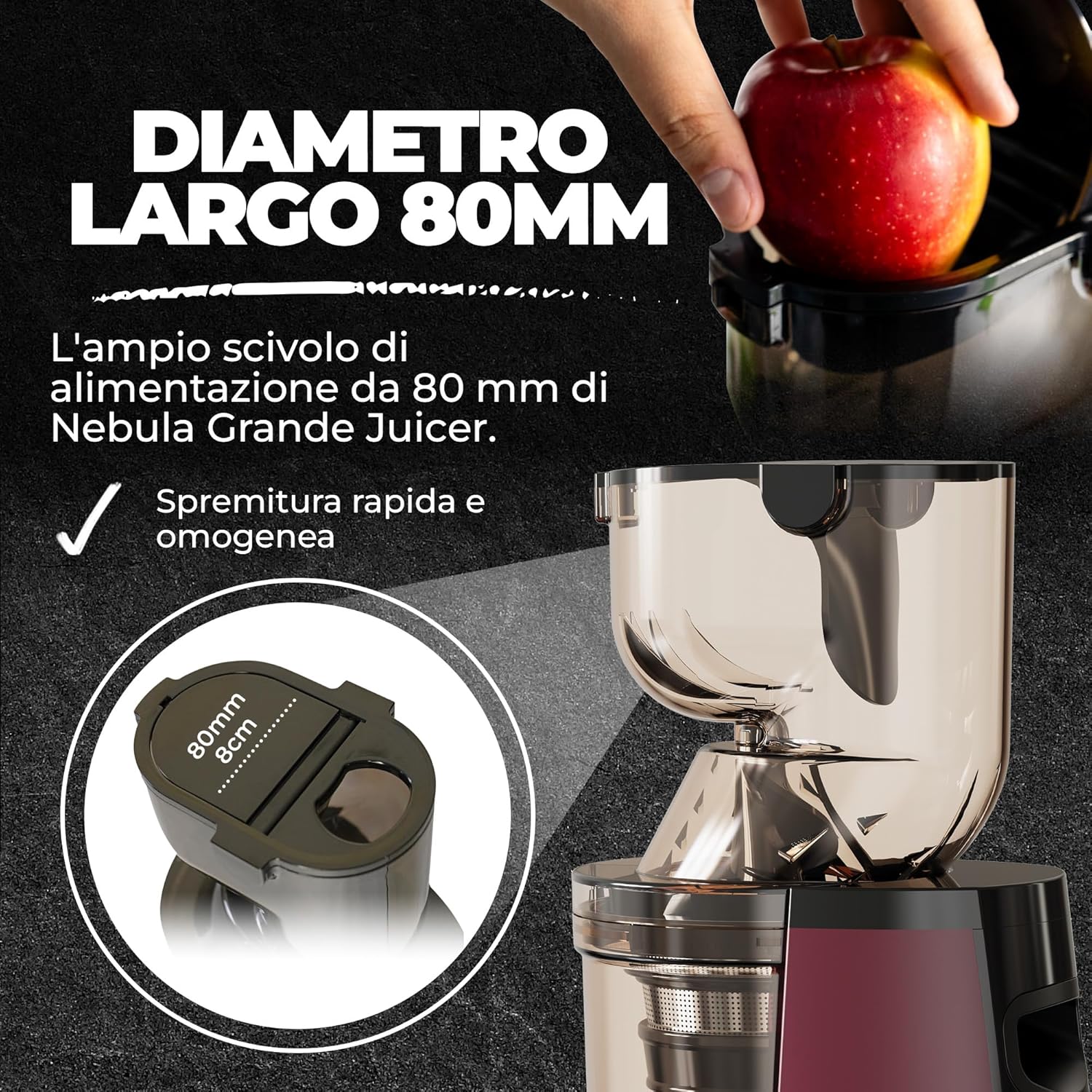 Nebula Spremiagrumi Elettrico Rosso 45 giri/min - immagine 5