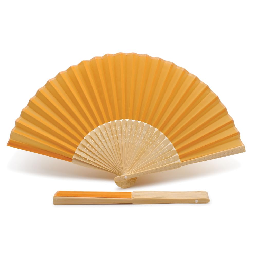Olilly - 50 Ventagli in Tessuto e Bambù, Arancione