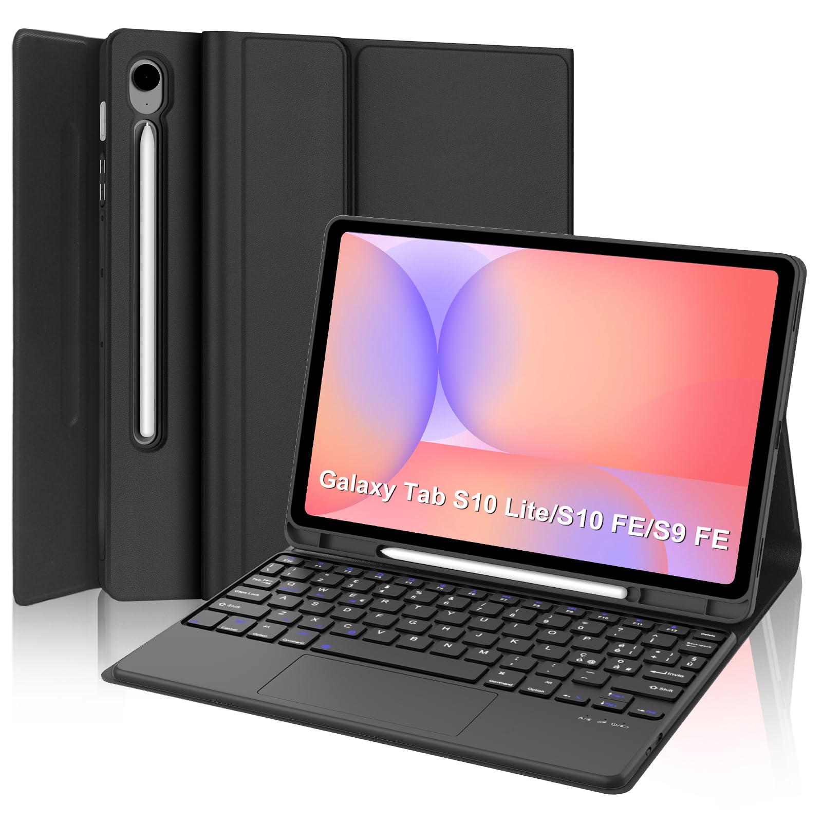 Jademall Tastiera con Trackpad per Samsung Tab S10 Lite 10.9", Nero