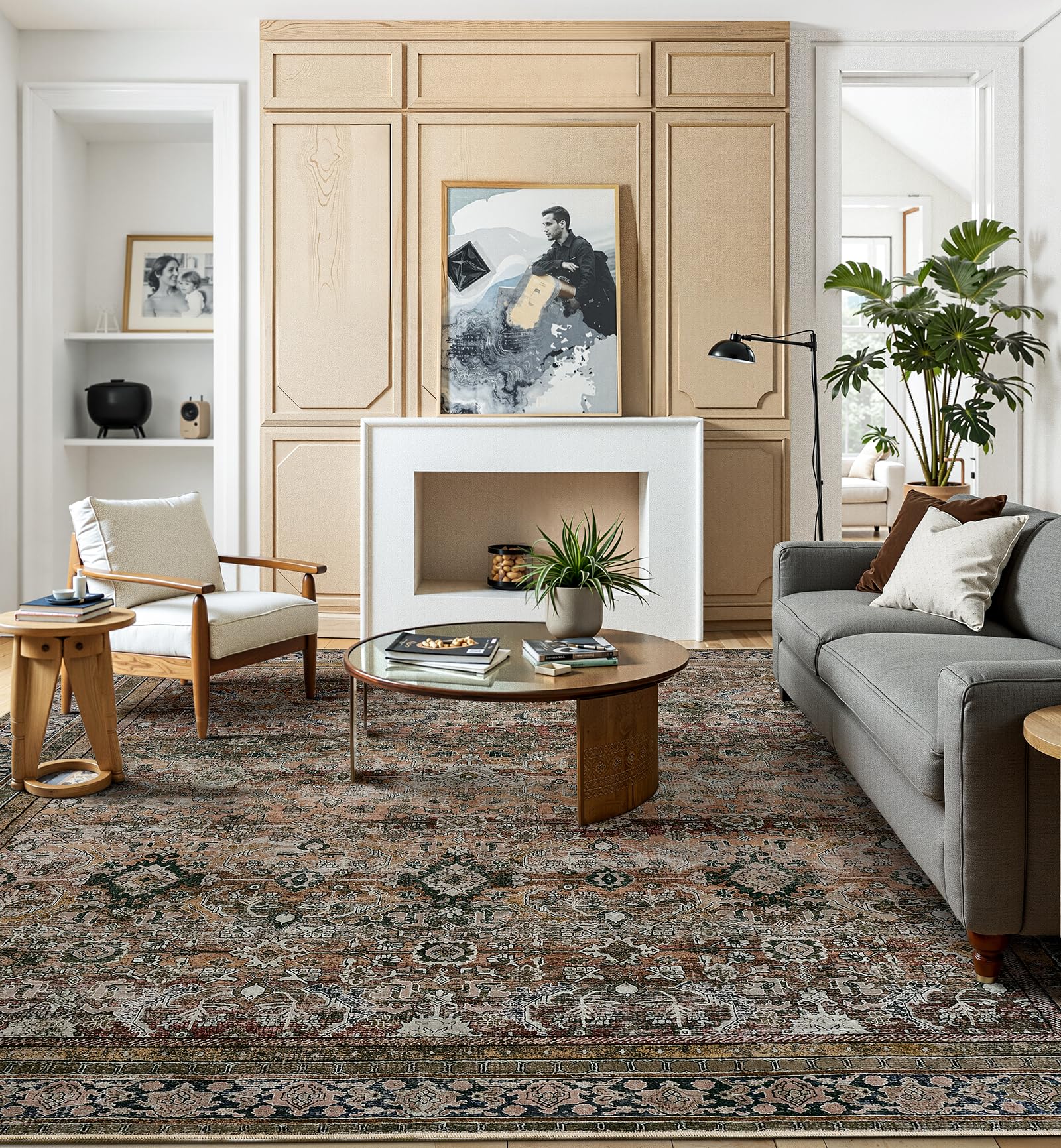 Tappeto Grande Ultra Morbido Vintage con Retro Antiscivolo